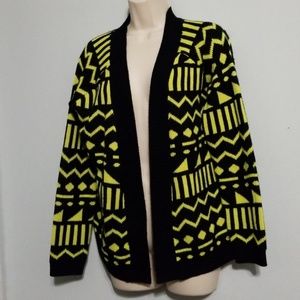 Forever 21 women's black and yellow cardigan